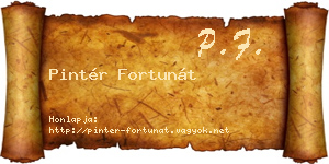 Pintér Fortunát névjegykártya